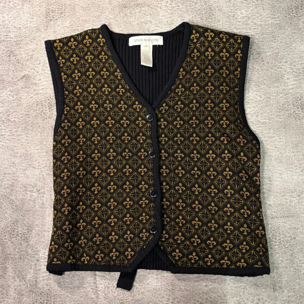 Vintage Vest Gold Knit Sweater Vest